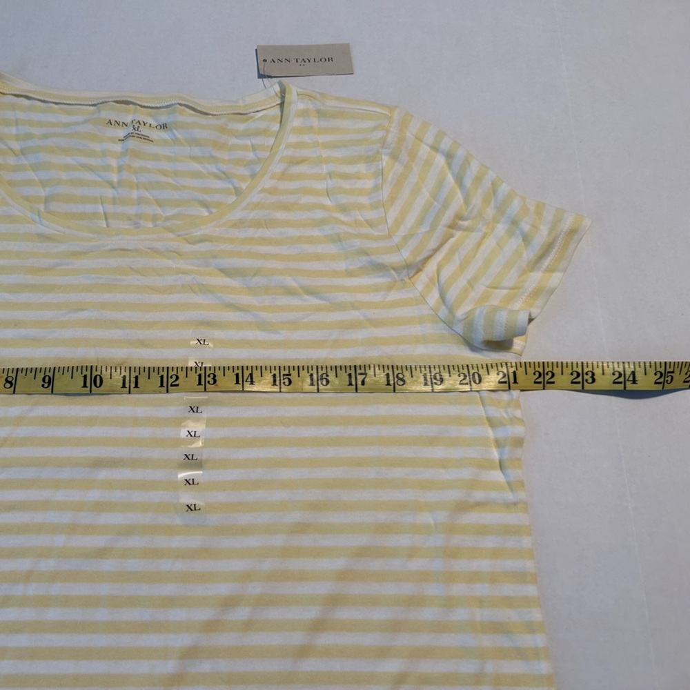 Ann Taylor women’s White/Yellow Stripes NWT XL